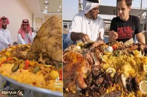 غذای دیار عربها / یجور شتر بیچاره رو زدن زمین و پختن که انگار یه اتوبوسن چقدر میخورن
