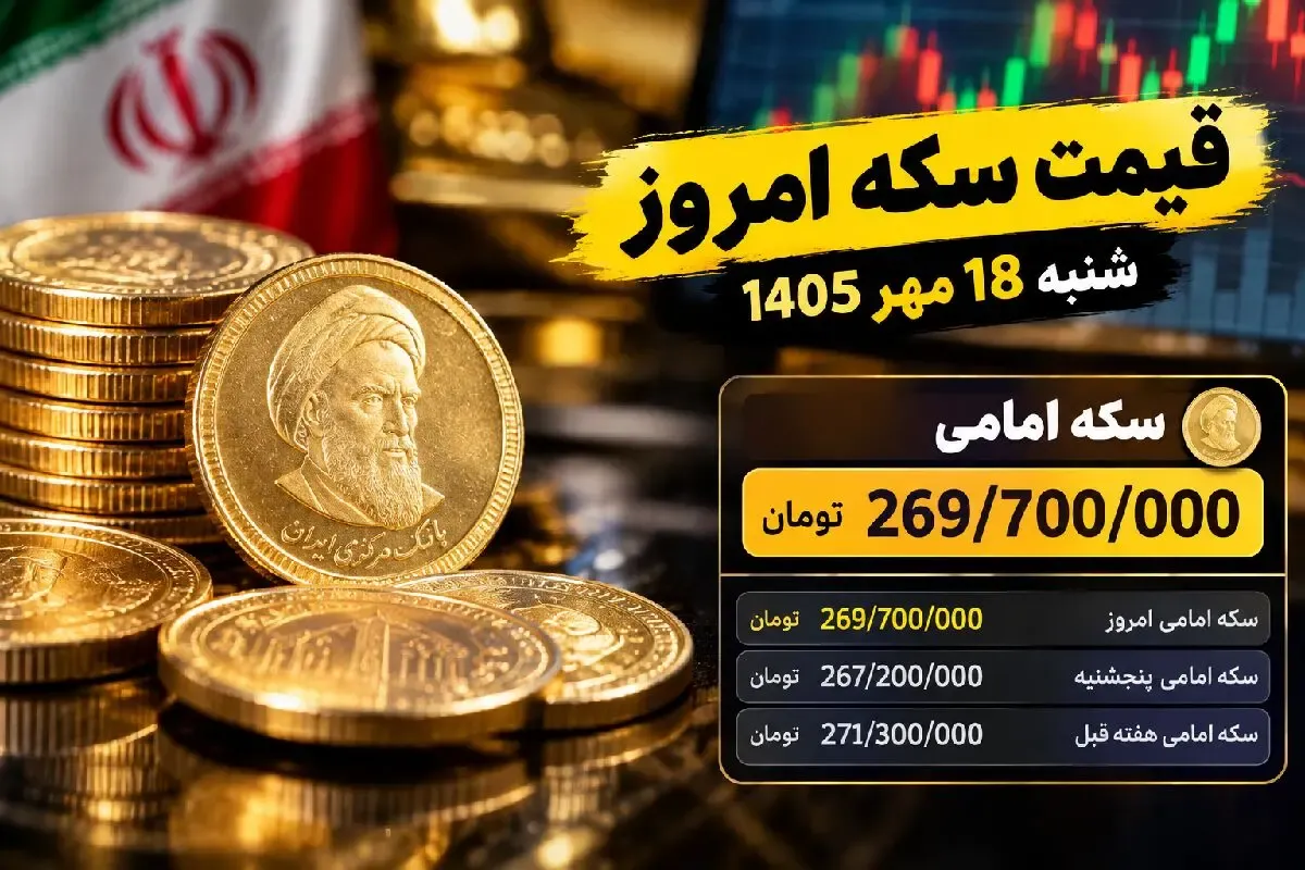 قیمت سکه امامی و سکه بهار آزادی امروز شنبه 18 مهر 1405 / رشد 1.9 میلیونی