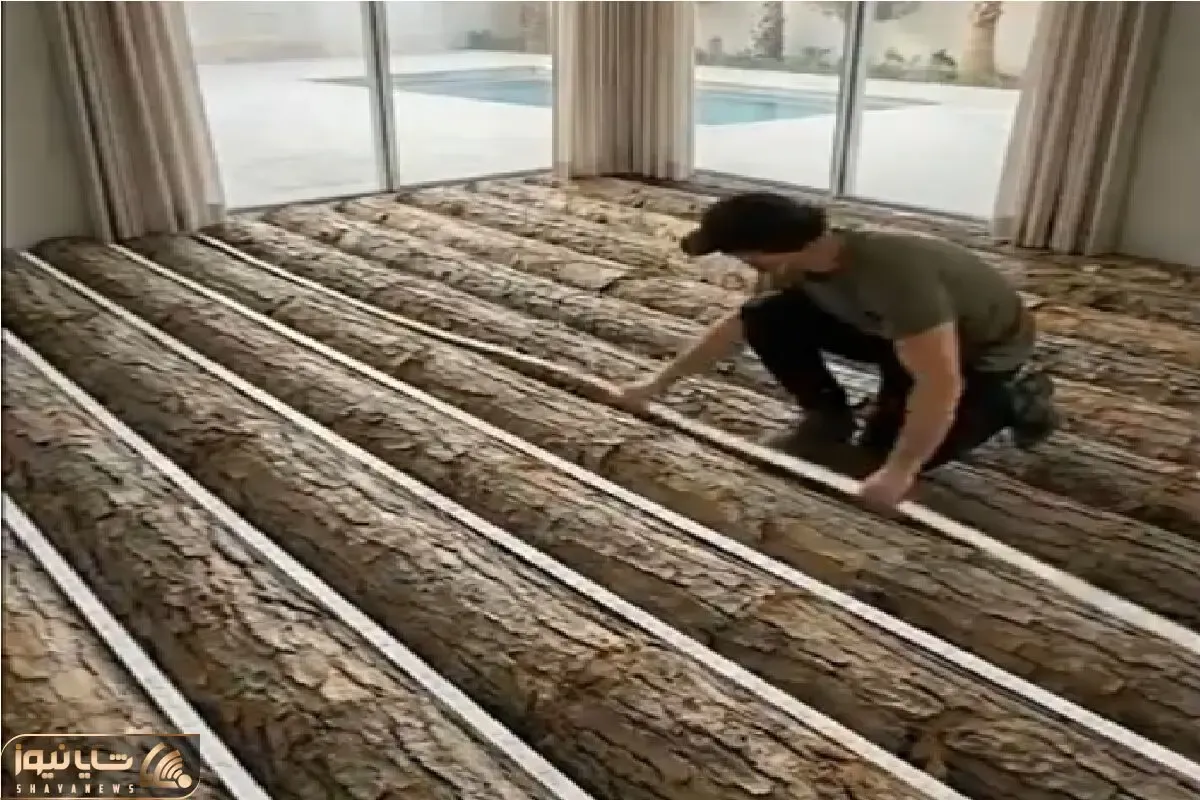 معماری خلاقانه؛ این آقا تنه درخت میچینه کف خونه فکر میکنی خل و چله ولی کاری کرد کارستون