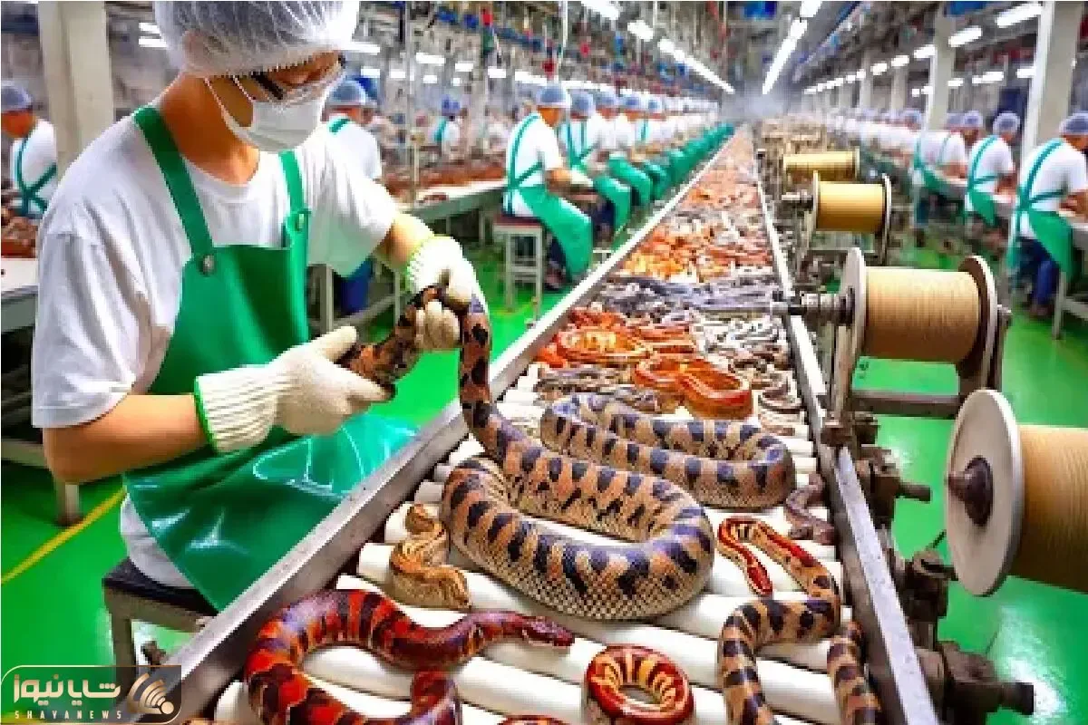 فرآوری مار؛ پیتون غول می‌چرخه تو خط تولید تا بشه دارو، غذا، کیف برند