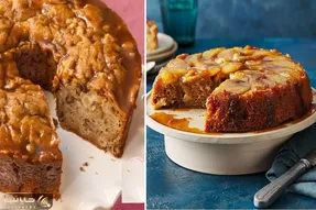 طرز تهیه کیک سیب کاراملی با فر و بدون فر / یه کیک خونگی با پف زیاد و طعم عالی