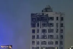 این برج مسکونی نوبنیاد در حمله اسرائیل منفجر شد