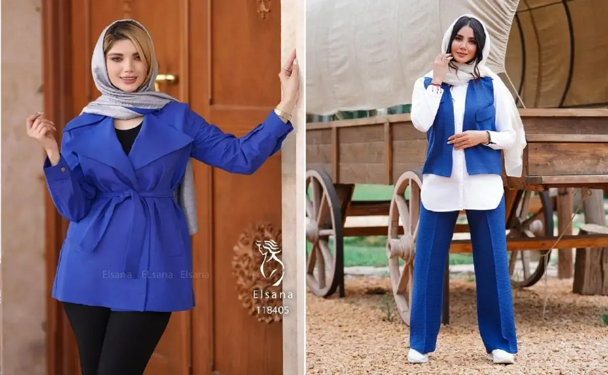 با مانتو آبی کاربنی مثل آب خوردن خفن تیپ بزن؛ این رنگ خوراااک مهمونیه!