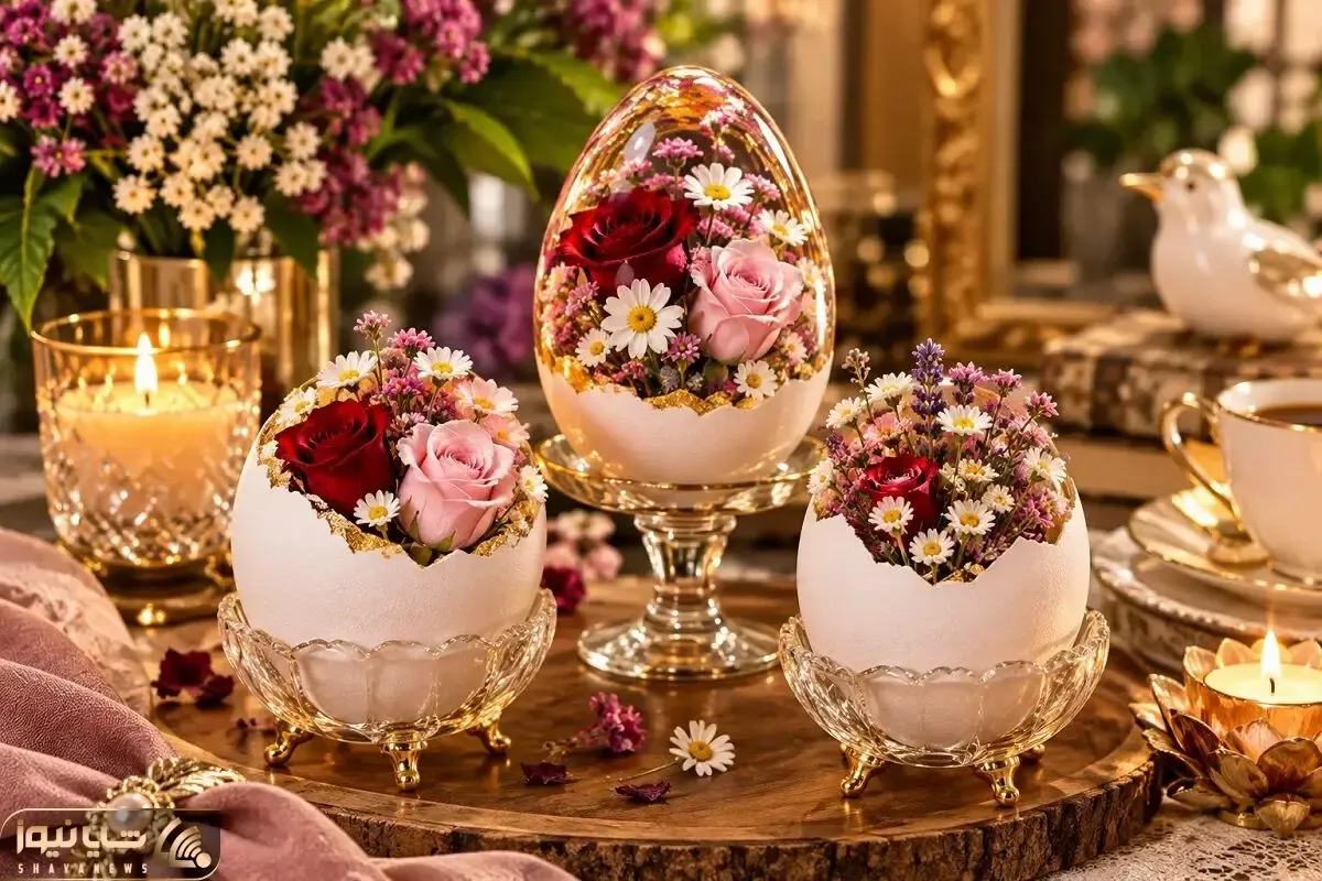 آموزش ساخت دکوری لوکس با تخم‌مرغ و گل خشک؛ ایده‌ای خلاقانه برای تزیین منزل