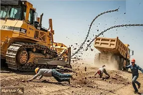 جا به جایی جانکاه؛ اپراتور بیل مکانیکی با باری که در توانش نیست فاجعه بار آورد