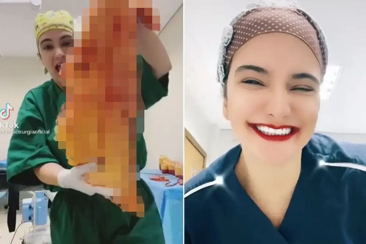 (عکس) رقص بی شرمانه خانم دکتر جوان در اتاق عمل!