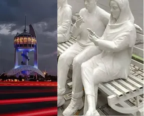 (عکس) ماجرای مجسمه زن در گرکان چه بود که جمع شد؟