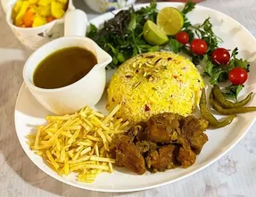 طرز تهیه چلو گوشت زعفرانی مخصوص به روش رستورانی