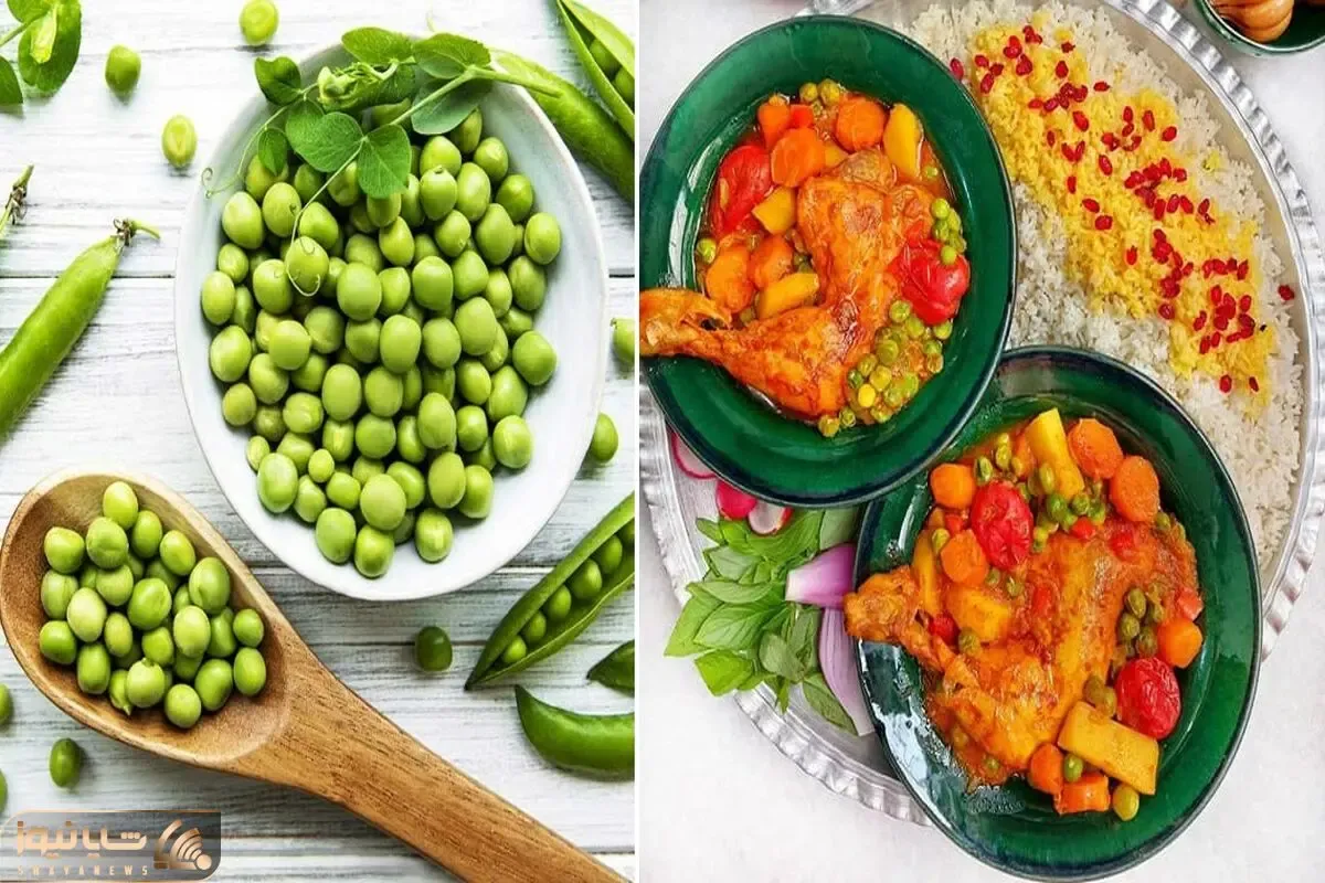 طرز تهیه خورشت مرغ و نخود فرنگی / با سبزیجات تر و تازه یه غذای عالی درست کن