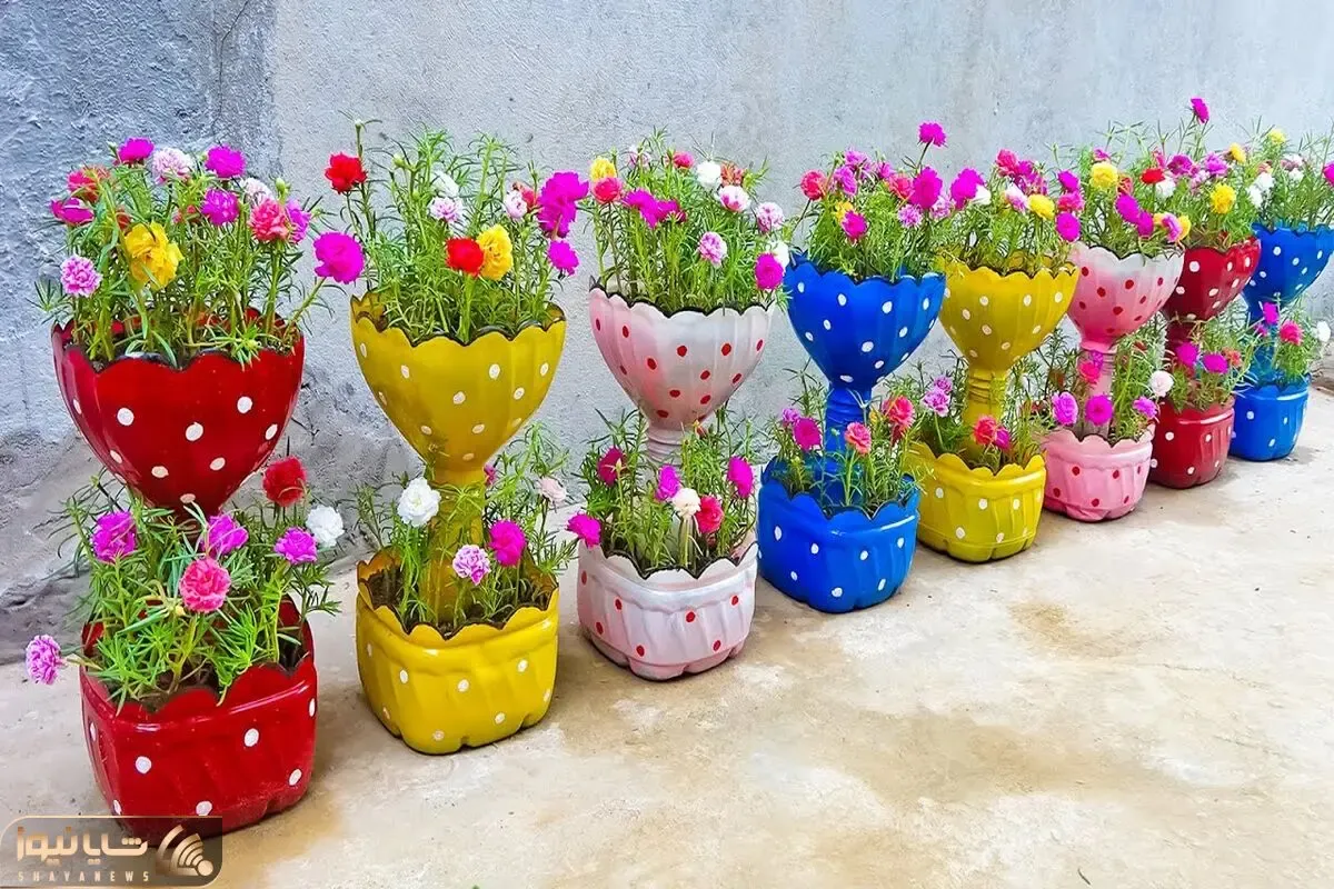 ایده های خلاقانه؛ بطری های پلاستیکی آب معدنی رو اینجوری خوشگل کن و توش گل بکار