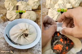 غذا چندش؛ جک و جونور  رو زنده به گور میکنه برای اینکه پیراشکی درست کنه دیگه تهشه