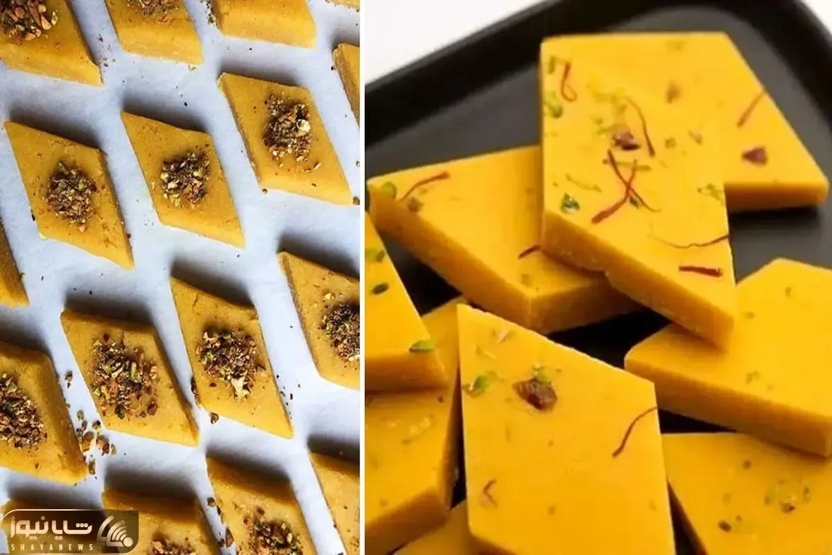 طرز تهیه لوز زعفرونی تبریزی / این شیرینی نیاز به فر نداره و راحت آماده میشه