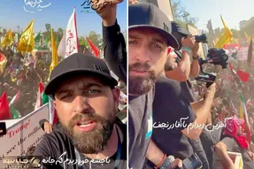 محسن افشانی برای بدرقه رهبر شهید به نجف رفته و از جلال و جبروت تشییع میگه+2ویدیو