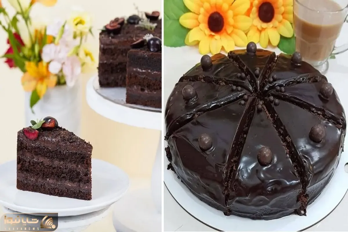طرز تهیه کیک شکلاتی خونگی بدون فر / همراه با یه سس شکلاتی که بی نظیرش میکنه