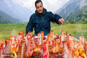 غذای باحال؛ قلم 100تا گاو که تراش خورده میشوره و سرخ میکنه آبگوشت بزباش میپزه