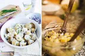 طرز تهیه سالاد سیب زمینی با یک سس خوشمزه