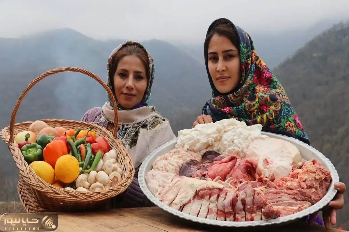 آشپزی در طبیعت؛ دخترای با ذوق تو طبیعت باصفا شیشلیگ بره و کباب پرده پیچ پختن شاهکار