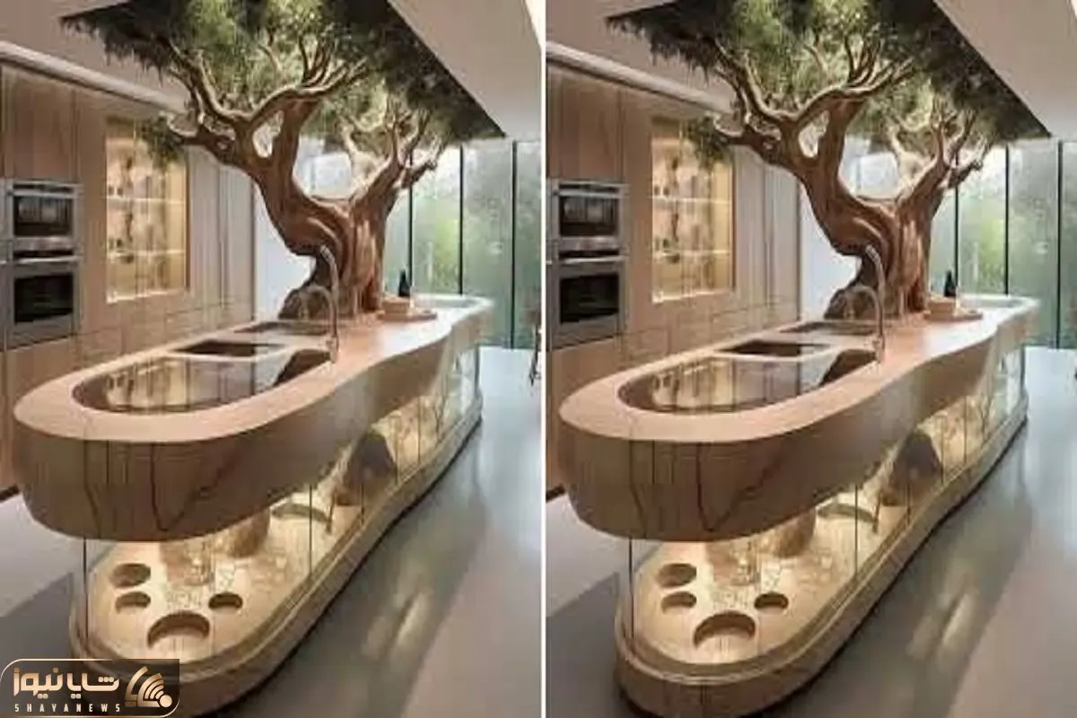 چیدانه خیلی قشنگ؛ اگه میخوای جزیره آشپزخونه ات همه رو متحیر کنه اینطوری دیزاین کن