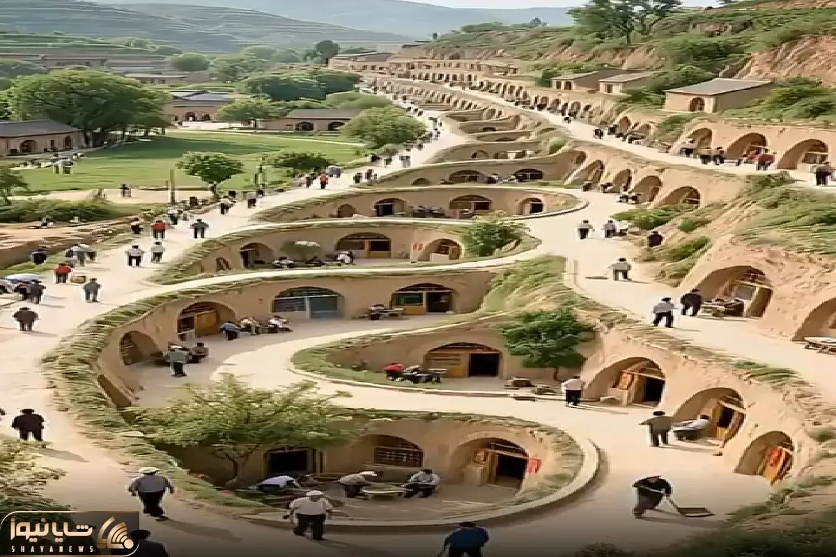 معماری خلاقانه؛ روستای مارپیچی زیر زمین ساختن سقف خونه ی پایینی ها حیاط بالایی هاست