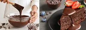 طرز تهیه یه کیک شکلاتی خفن با رویه گاناش؛ بیا ببین این گاناش که انقدر خوشمزس چیه