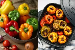 با دلمه فلفل دلمه ای سفره مهمونی رو رنگی تر از همیشه کن/ روش پخت راحت و عالی