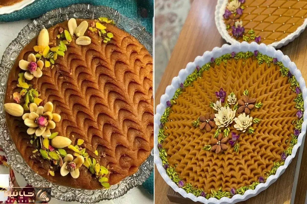 تزیین حلوای مجلسی برای اربعین با استفاده از چنگال؛ ایده های ظریف و چشم نواز