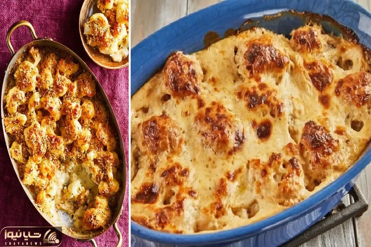 طرز تهیه گراتن گل کلم خوشمزه و لذیذ / بدون گوشت یه غذای سریع و عالی بپز