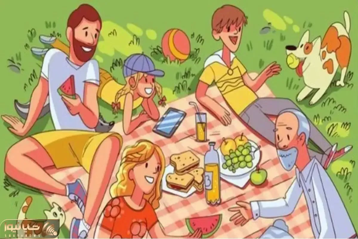 بازی فکری؛ اگه چشمای 4K داری تو این پیک نیک خانوادگی بطری آب پرتغال و پیدا کن