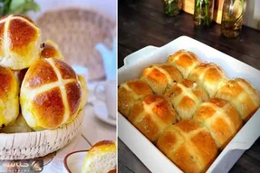طرز تهیه نان هات کراس بانز با پف زیاد و بافت عالی / بهترین دستور برای پخت نان سوئدی