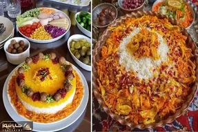 تزیین شیک و تشریفاتی هویج پلوی با مرغ یا گوشت قلقلی مناسب بانوان خیلی خوش سلیقه