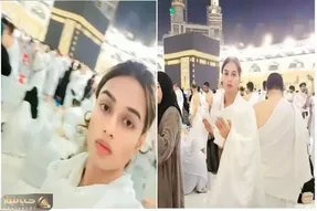 (عکس) جنجال در حج؛ مردی با چهره زنانه در خانه خدا