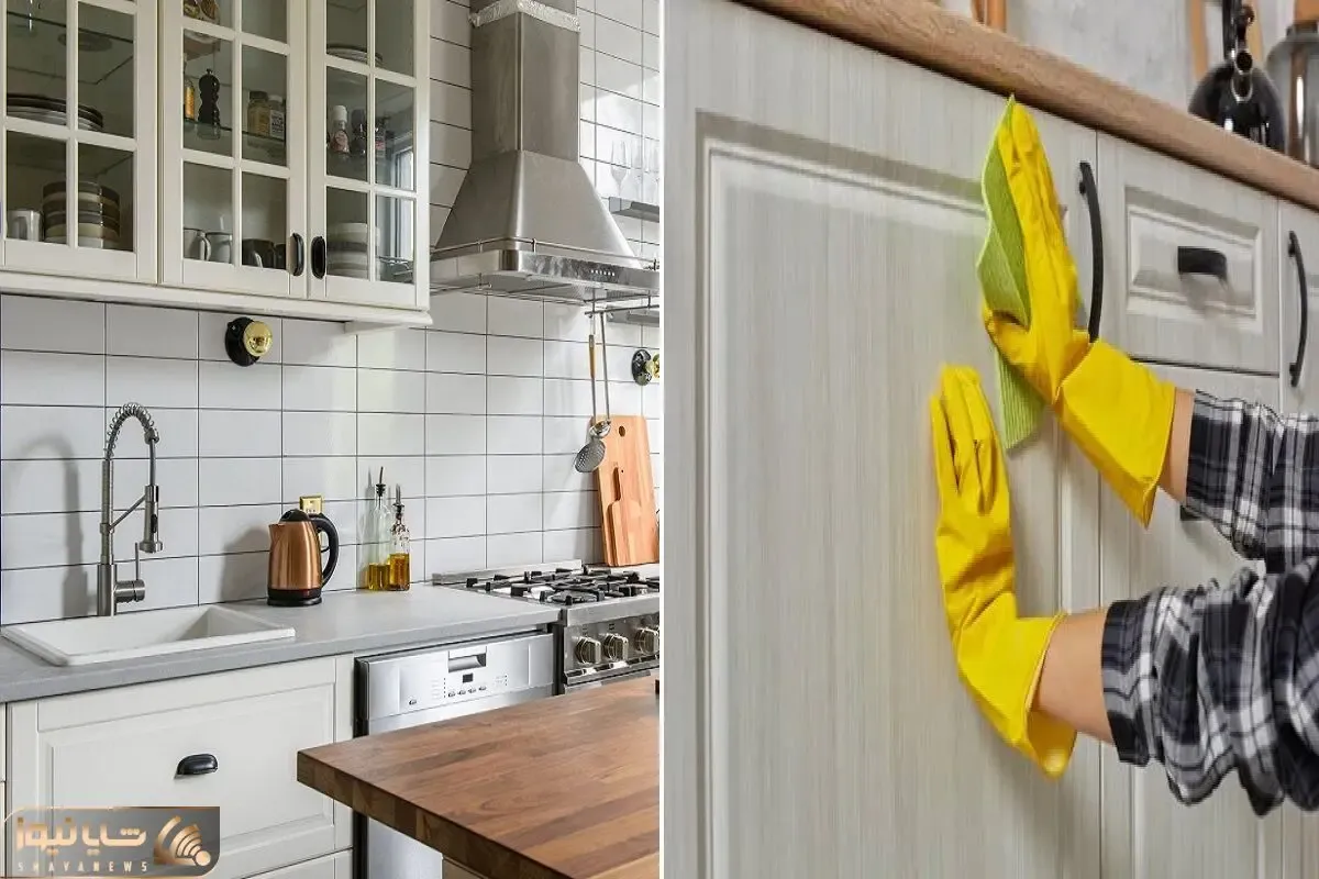 ترفند فوق العاده برای تمیز کردن کابینت های ام دی اف / لکه های روغن و چربی رو پودر کن
