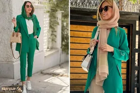 خوشگل خانم اگه دنبال استایل جذابی ست کردن مانتوی سبز یاد بگیر؛ یه عالمه ترکیب خفن