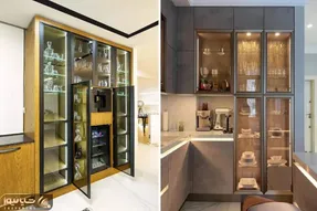 جدیدترین مدل های کابینت شیشه ای / طراحی فوق جذاب و سوپر لاکچری برای فضاهای اعیانی