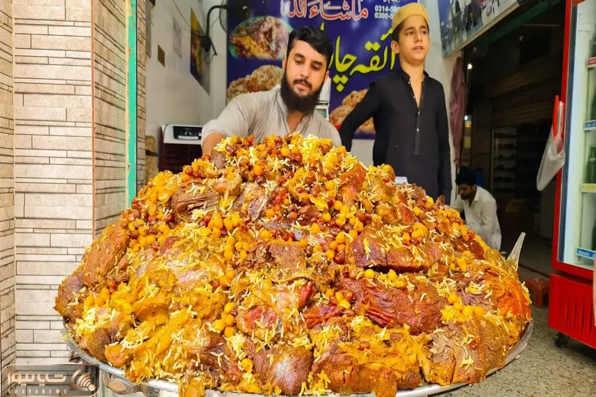 غذای خیابانی ؛ طبخ هیجان انگیز 700 کیلو کابلی پلوی طلایی تو خیابون های پاکستان