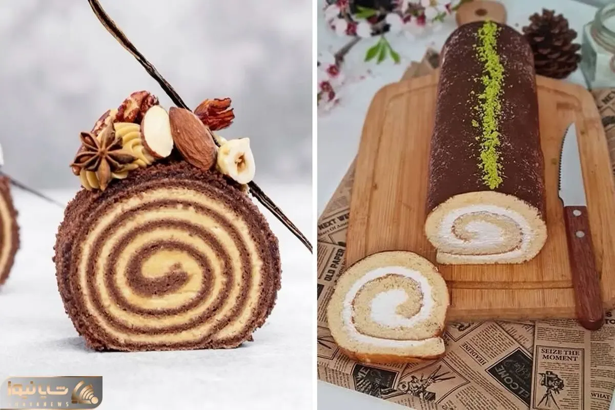 طرز تهیه رولت خامه ای با روکش شکلات / مزه عالی از یک شیرینی تر خونگی