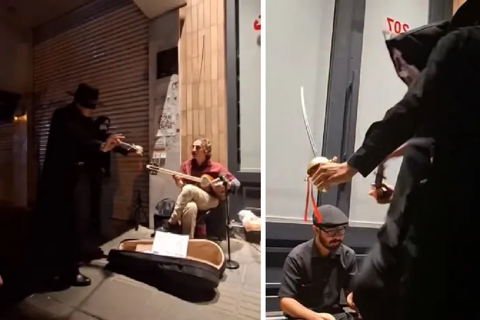 آواز خیابانی؛ نوزانده ها با تنبور و کمانچه می نواختن که دوتا خورزوخان اومدن رقصیدن رفتن