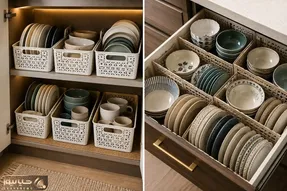 انواع سبدهای نظم دهنده داخل کابینت با قابلیت افزایش فضا و مرتب سازی