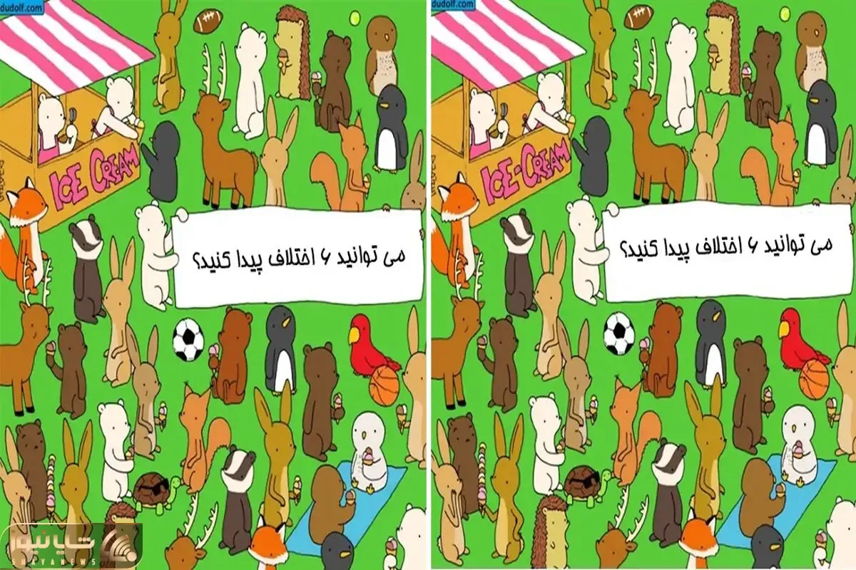 بازی فکری؛ با دقت به تصویر نگاه کن و 6 تا اختلاف را پیدا کن