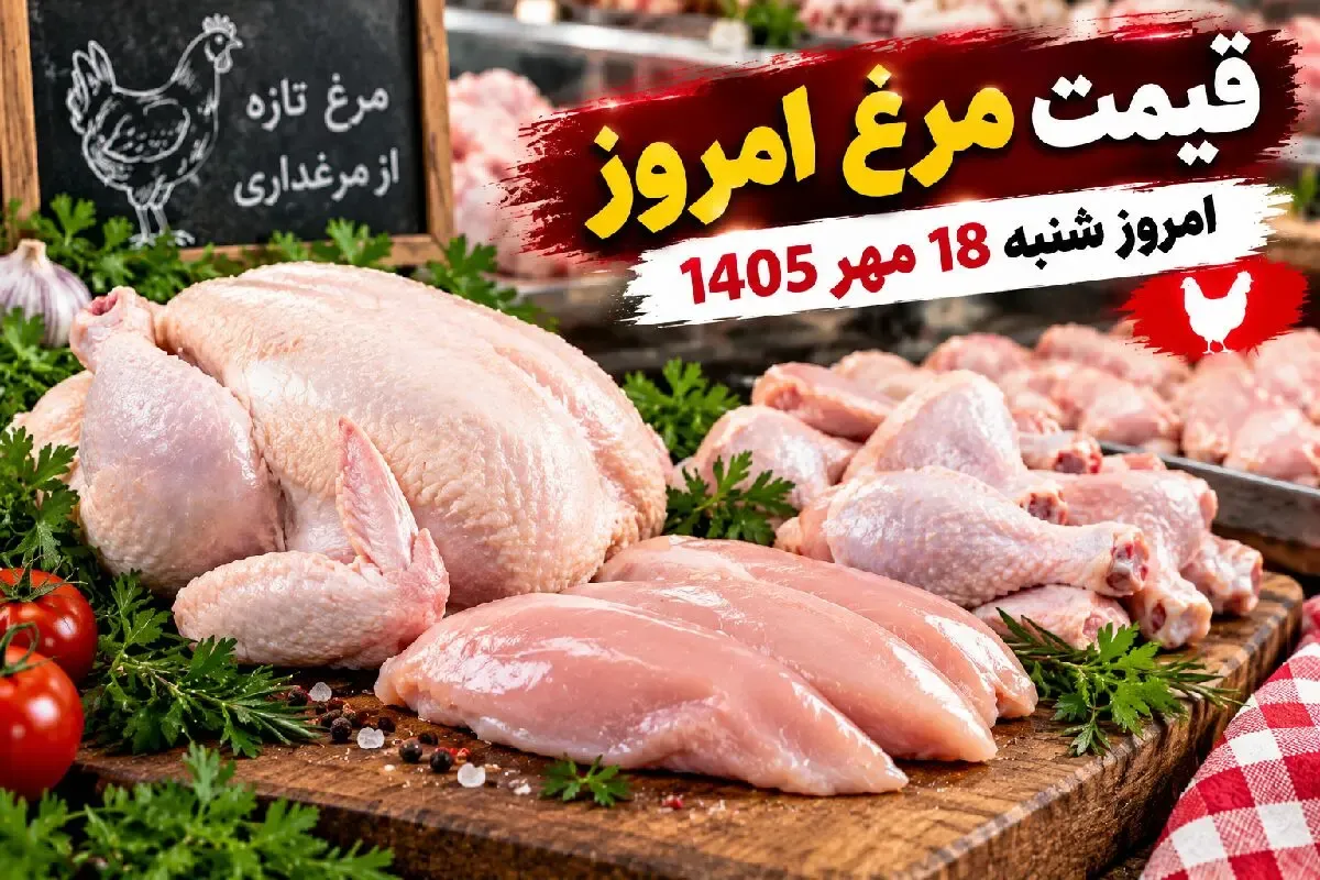 قیمت مرغ امروز شنبه 18 مهر 1405 / یک مرغ 2 کیلویی چند؟