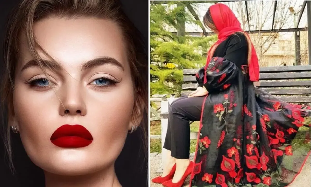 مانتو مشکی با این رنگ رُژ لب یه ترکیب خوشگل و چشمگیر؛ کجا چه رنگی بزنیم!