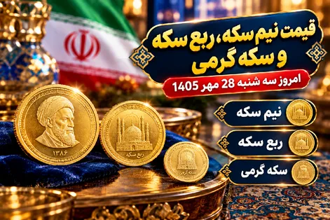 قیمت نیم سکه، ربع سکه و سکه گرمی امروز 28 مهر 1405