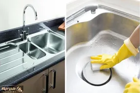 ترفندای خونگی برای تمیز کردن سینک و شیرآلات / خیلی ساده ظرفشویی رو مثل آینه برق بنداز