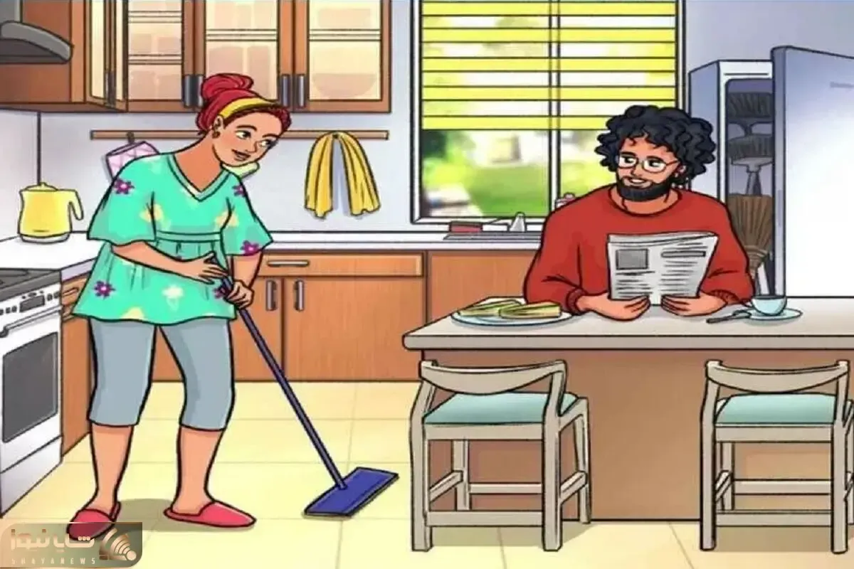بازی فکری؛ اگه هوش تنفس میکنی بگو تو این دو نفره مهرآمیز داخل آشپزخانه چی اشتباه است؟