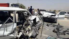 تصادف مرگبار یک تریلی با 17 خودرو در جاده جاجرود