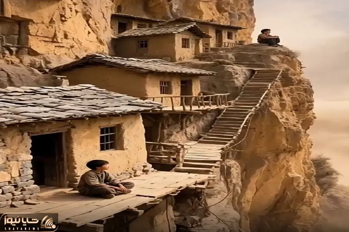 معماری خلاقانه؛ کشف روستای پلکانی روی کوه و همجوار ابرها با انسان های اولیه