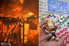 (ویدیو) وقوع آتش سوزی گسترده در انبار لوازم پزشکی ناصرخسرو